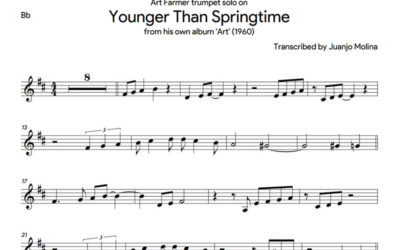 Younger than springtime – Art Farmer trumpet solo transcription